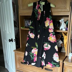 Adrianna Papell Black and Pink Dress